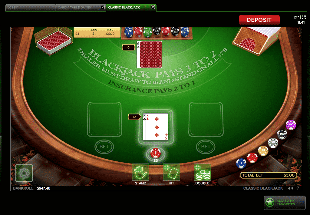 Delaware Online blackjack