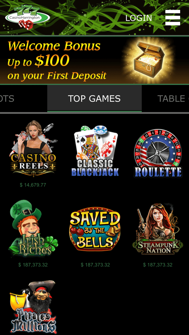 Harrington Gaming mobile casino