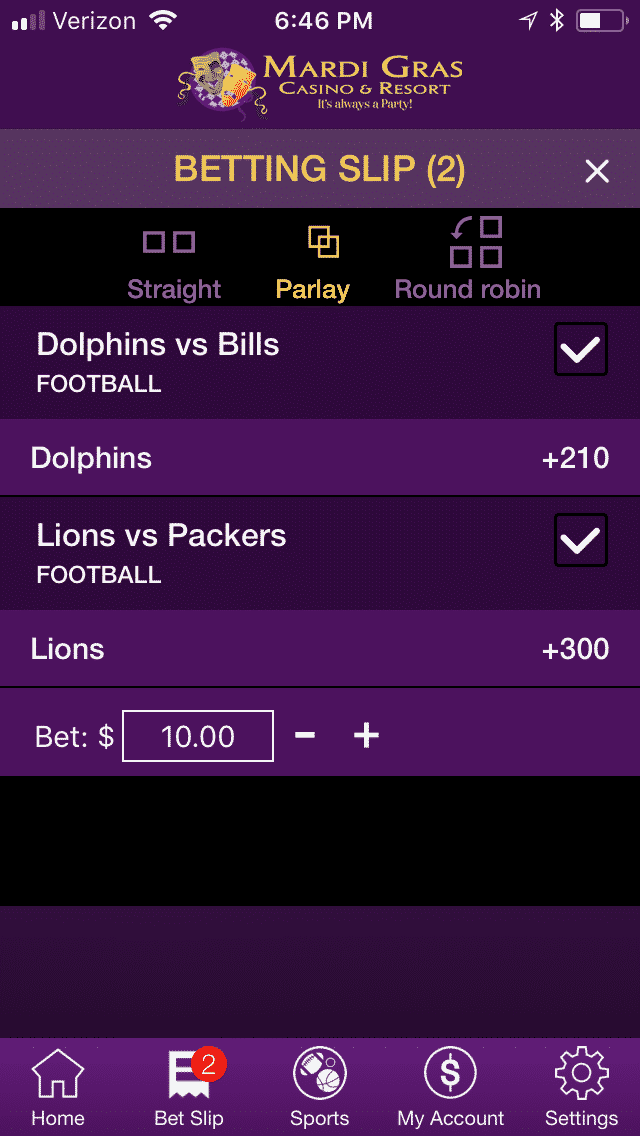 Bet Lucky parlay