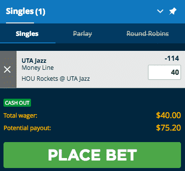 NBA betting slip NBA betting slip