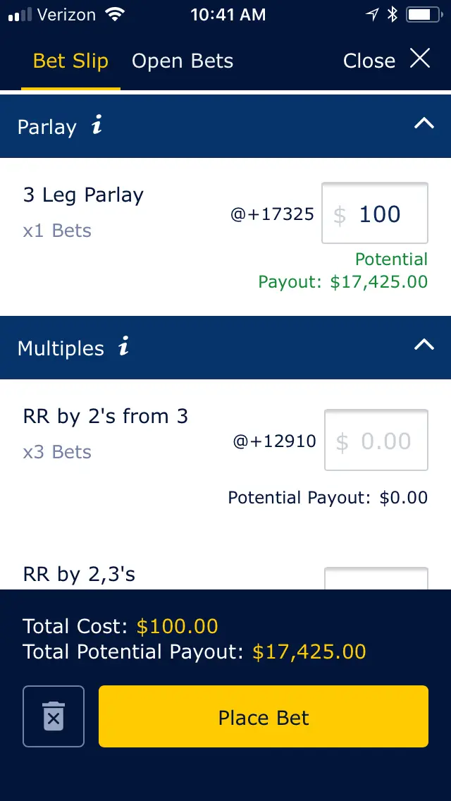 William Hill parlay