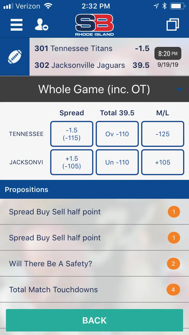 Sportsbook RI mobile 3