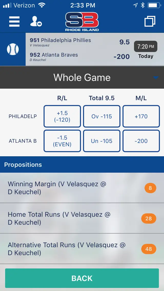 Sportsbook RI mobile 5