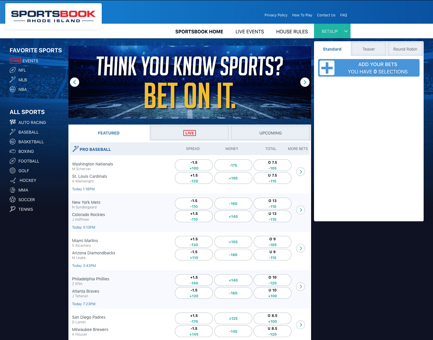 Sportsbook Rhode Island screenshot