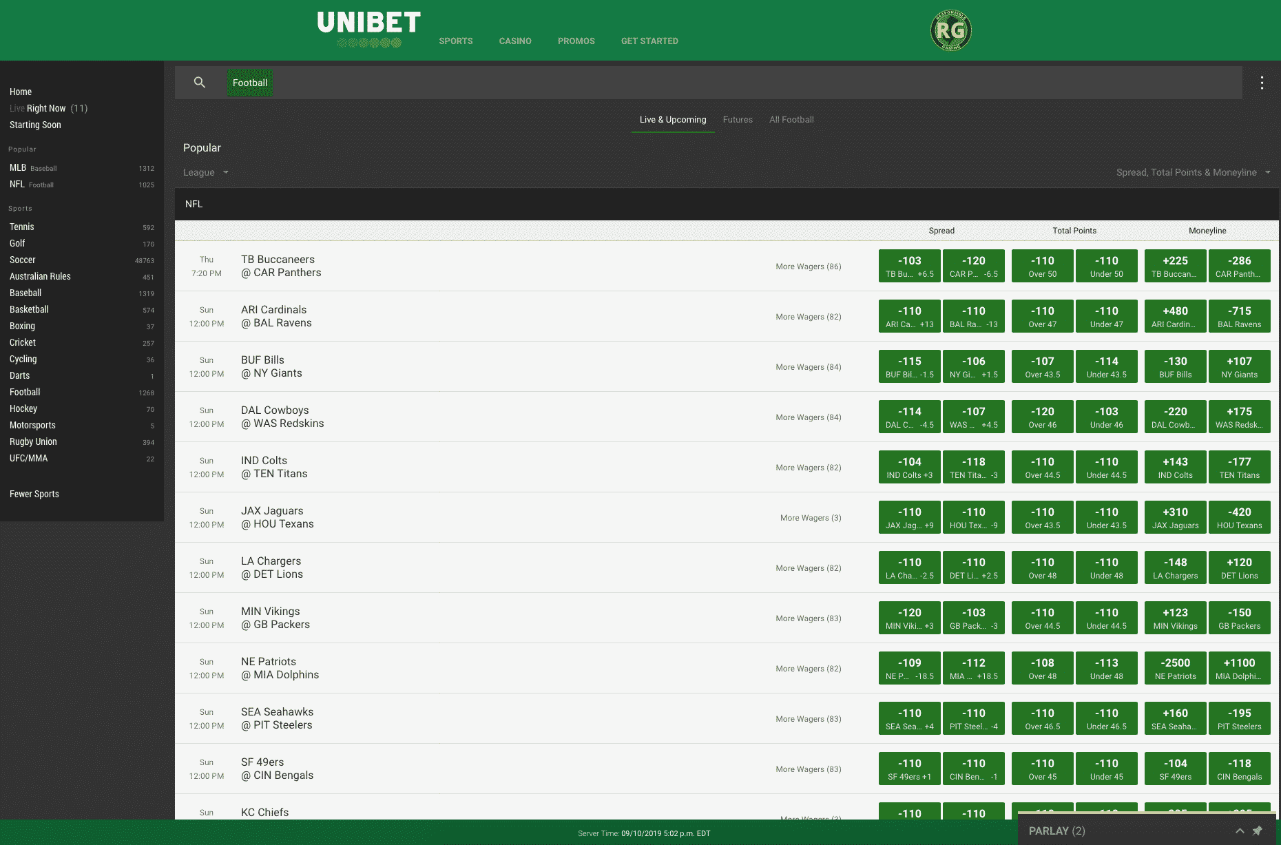 Unibet football coverage