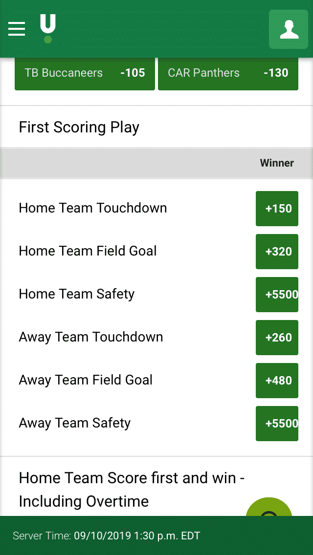 Unibet mobile NFL