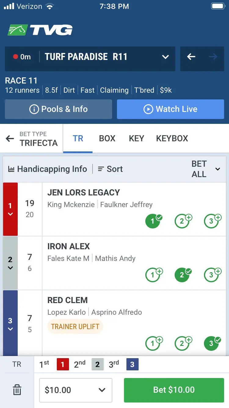 tvg betting