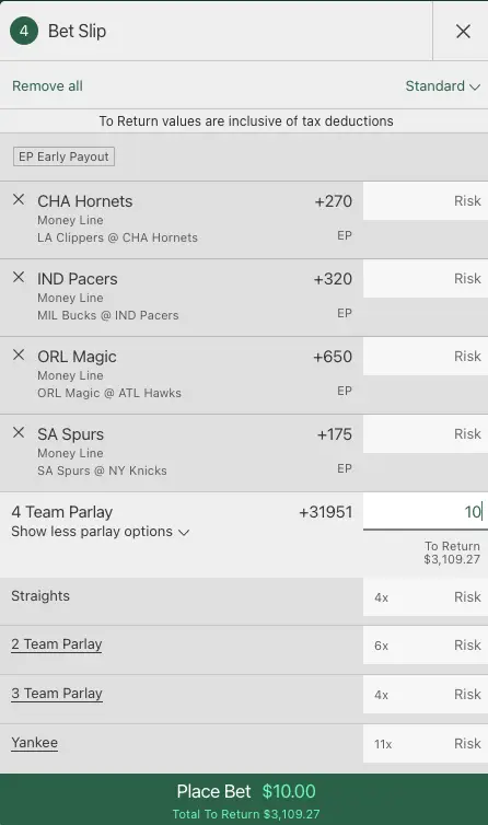 Bet365 parlays