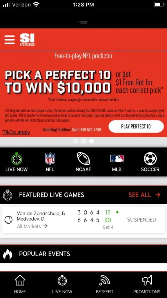 SI Sportsbook app 1