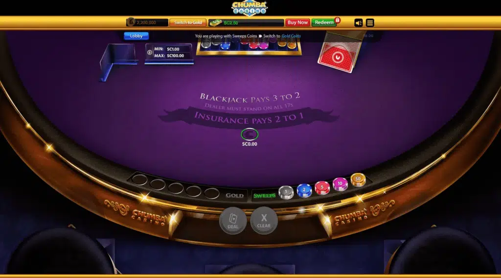 Chumba Casino blackjack