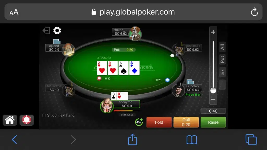 Global Poker mobile 3