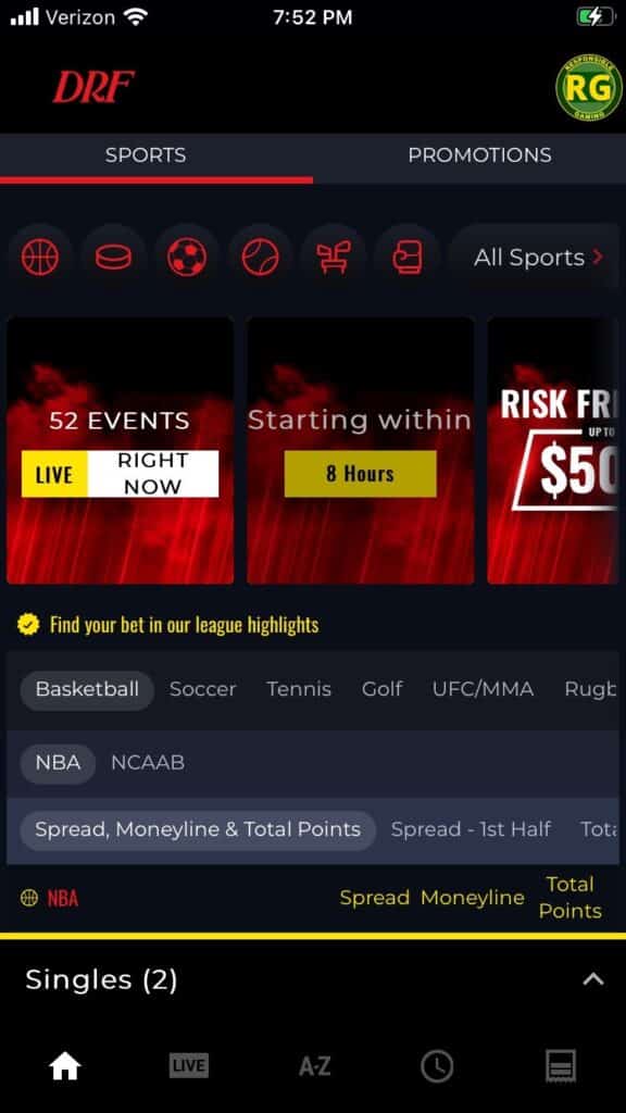 DRF Sportsbook app 1