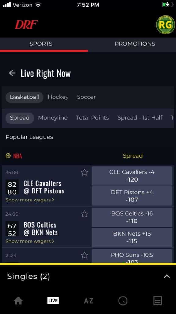 DRF Sportsbook app 2