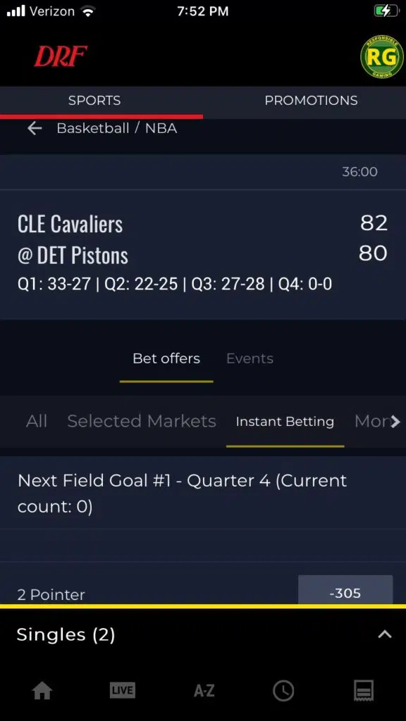 DRF Sportsbook app 3