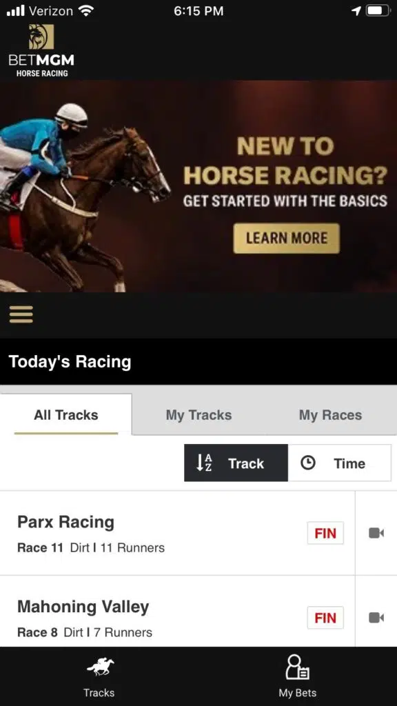 BetMGM horse racing app 1