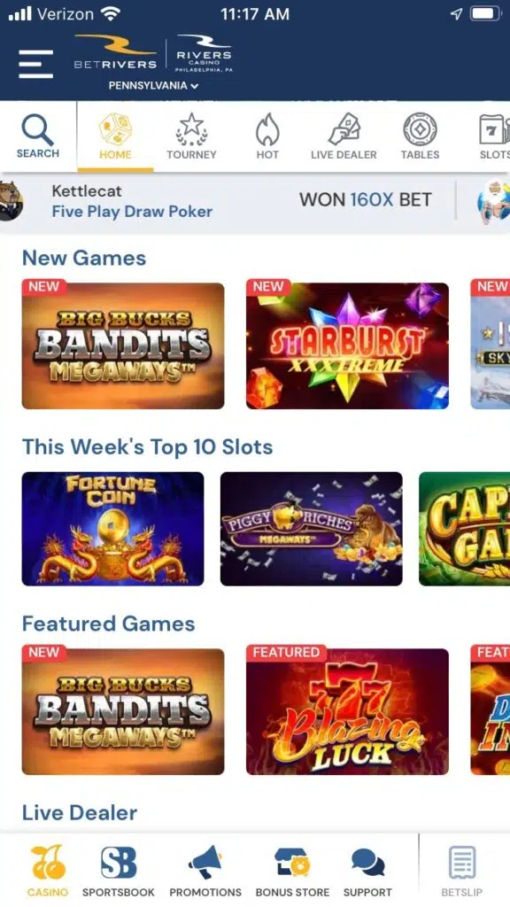 BetRivers Casino app 1