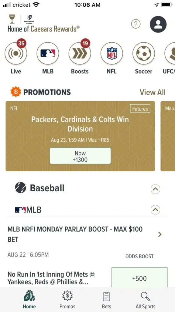 Caesars Sportsbook app 1