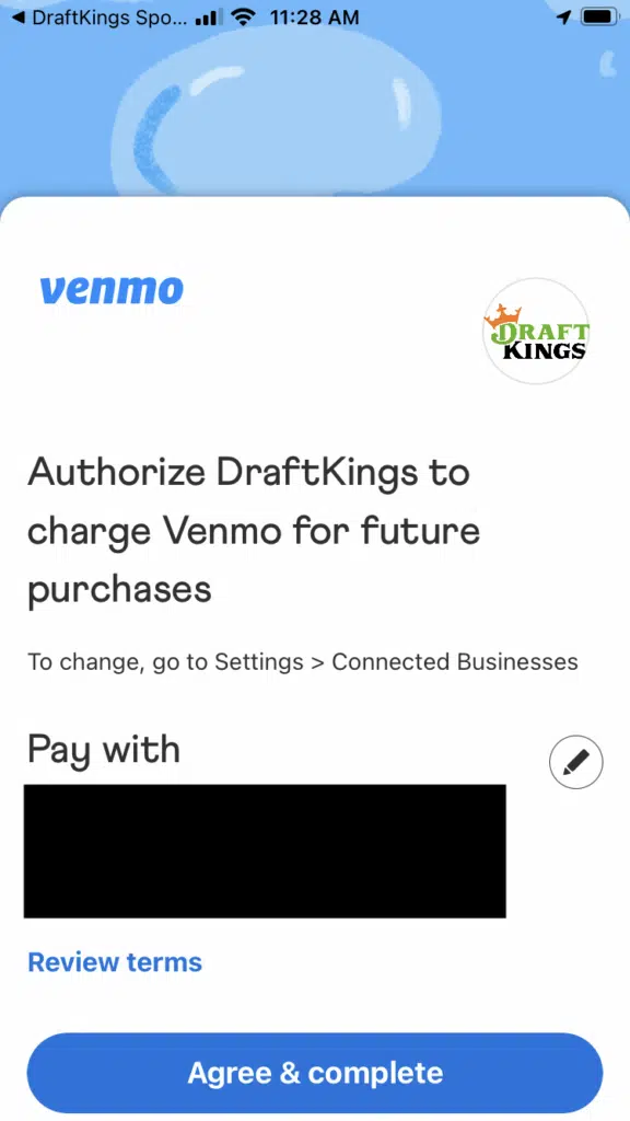 DraftKings Venmo deposit 3