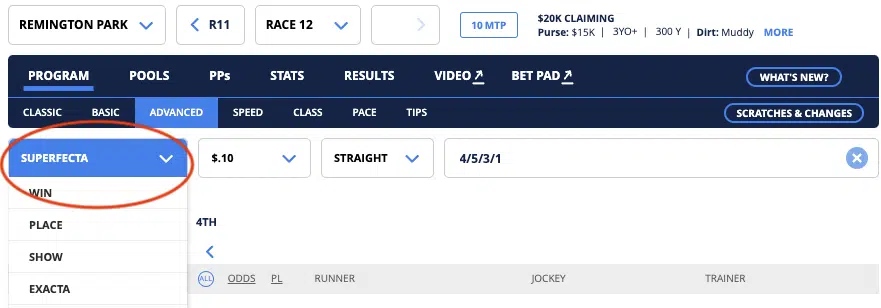 superfecta betting example 1 superfecta betting example 1