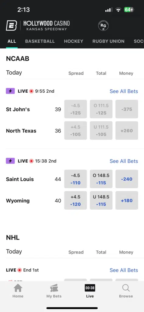 ESPN Bet In Play Betting