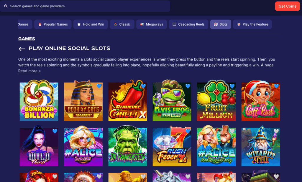 ACE Casino slots lobby