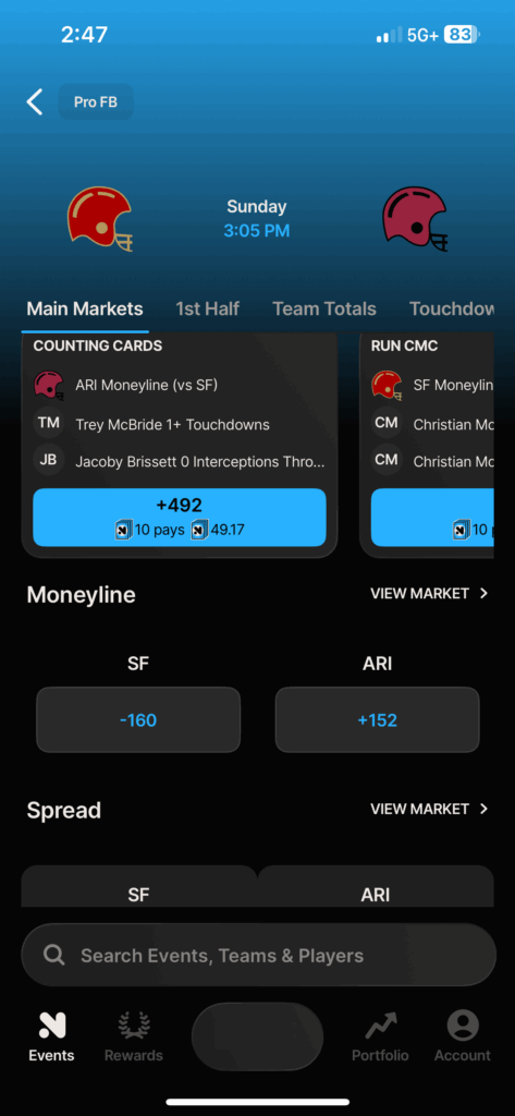 Novig NFL market Novig NFL market