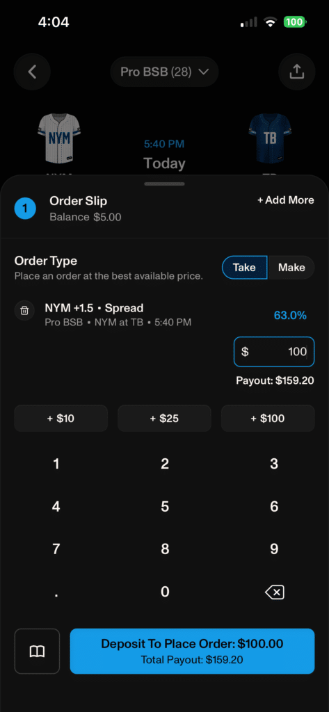 Novig app order slip