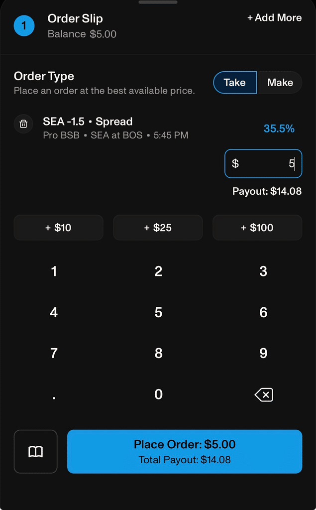 Novig market example