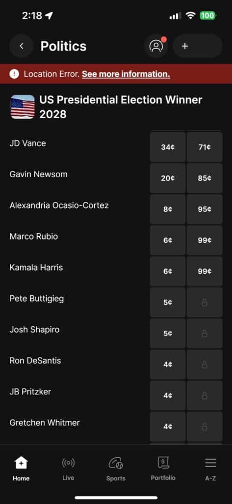 Fanatics Markets politics