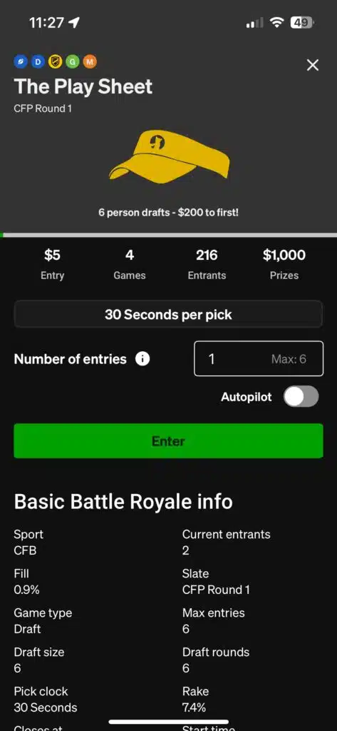 Underdog DFS contests Underdog DFS contests