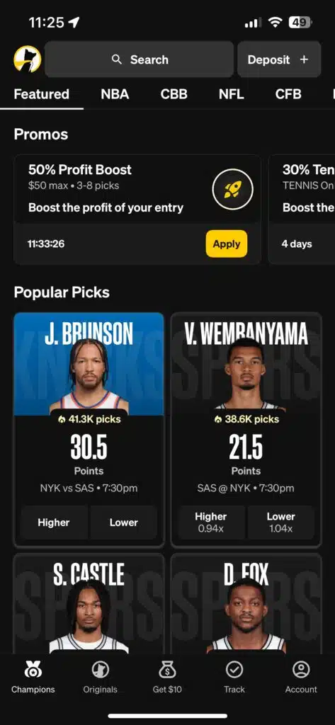 Underdog Sports app Underdog Sports app