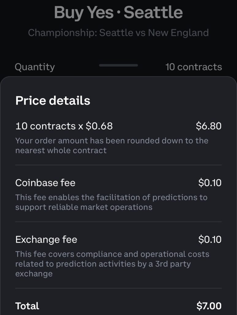 Coinbase Predict fee