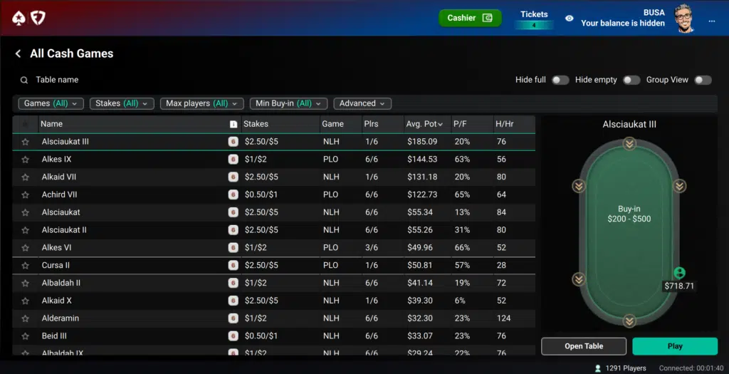 PokerStars FanDuel cash games