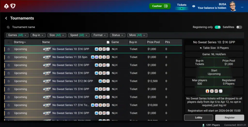 PokerStars FanDuel tournaments