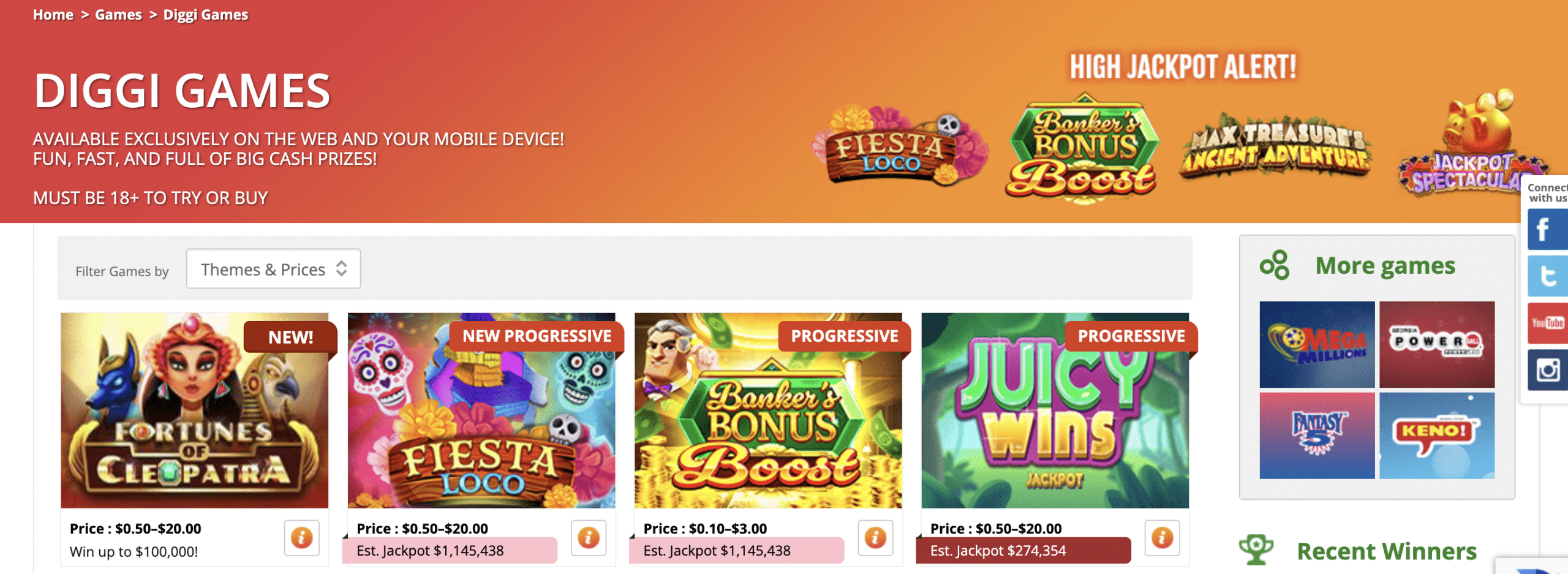 Georgia Online Lottery games scaled