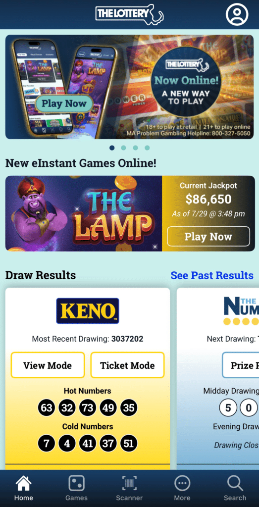 Mass Lottery Online app