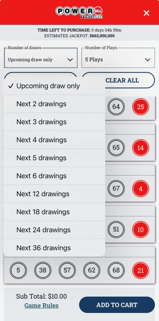 Powerball online Massachusetts