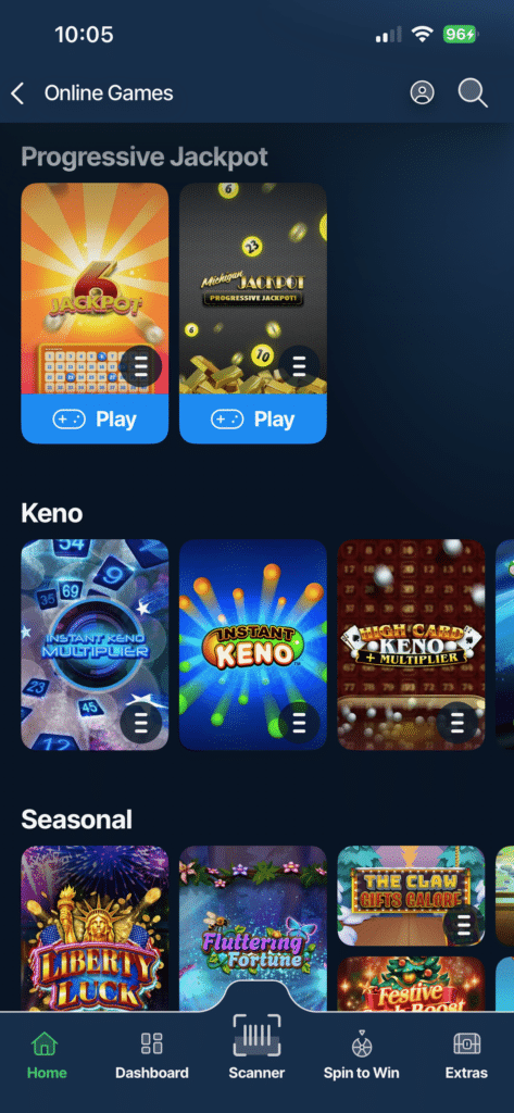 Michigan Lottery app progressive