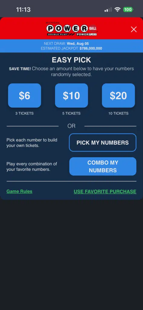 Michigan Lottery tickets online